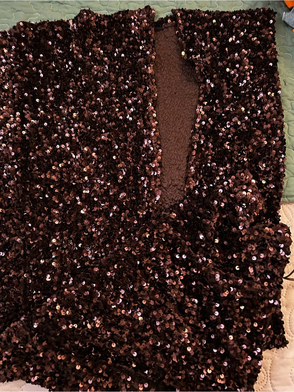 Zara Chocolate Brown Sequin Maxi Skirt - Picture 4 of 6